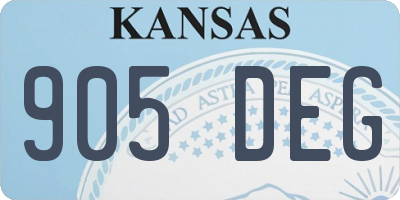KS license plate 905DEG