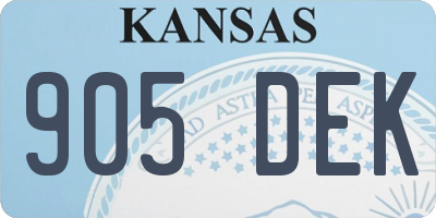 KS license plate 905DEK