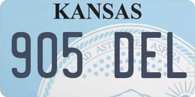 KS license plate 905DEL