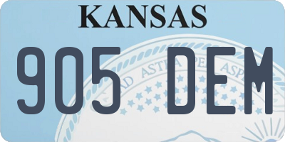 KS license plate 905DEM