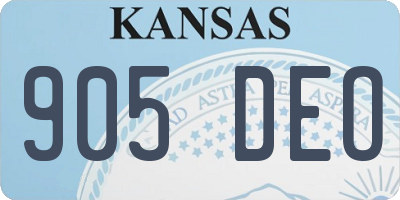 KS license plate 905DEO