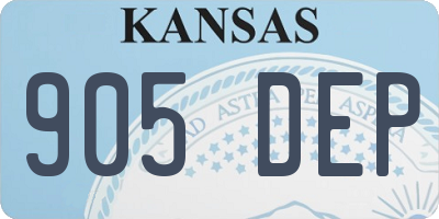 KS license plate 905DEP