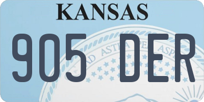KS license plate 905DER
