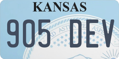 KS license plate 905DEV