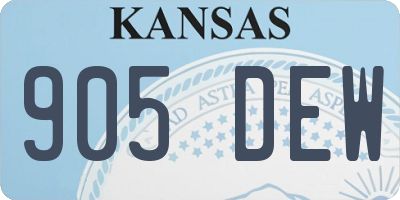 KS license plate 905DEW