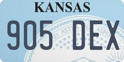 KS license plate 905DEX