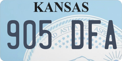 KS license plate 905DFA