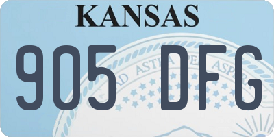KS license plate 905DFG