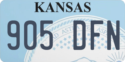 KS license plate 905DFN