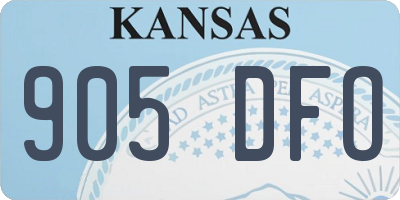 KS license plate 905DFO