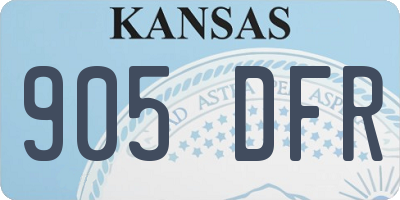 KS license plate 905DFR