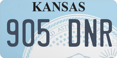 KS license plate 905DNR