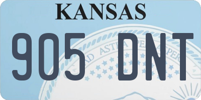 KS license plate 905DNT
