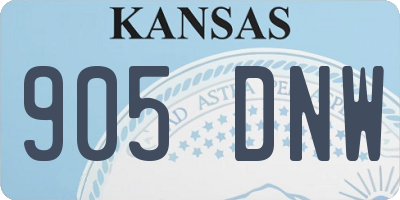 KS license plate 905DNW