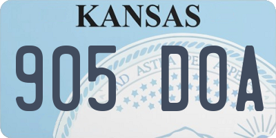 KS license plate 905DOA