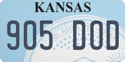 KS license plate 905DOD
