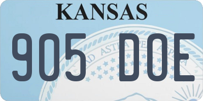 KS license plate 905DOE
