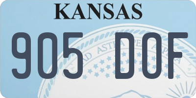 KS license plate 905DOF