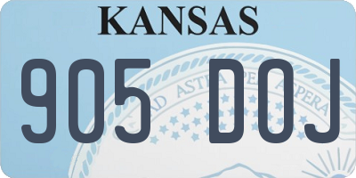 KS license plate 905DOJ