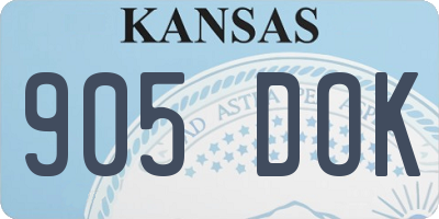 KS license plate 905DOK
