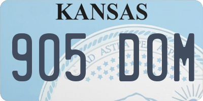 KS license plate 905DOM