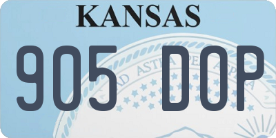 KS license plate 905DOP