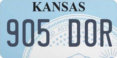 KS license plate 905DOR