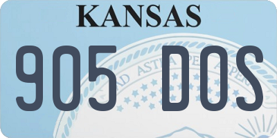 KS license plate 905DOS
