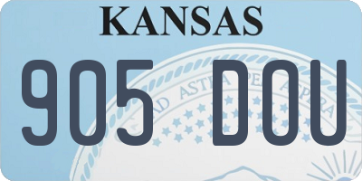 KS license plate 905DOU