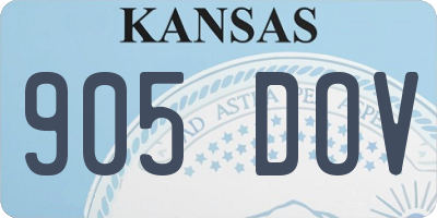 KS license plate 905DOV