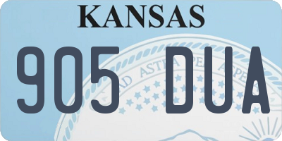 KS license plate 905DUA