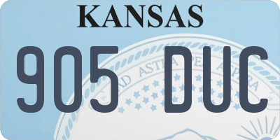 KS license plate 905DUC