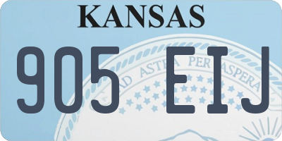 KS license plate 905EIJ