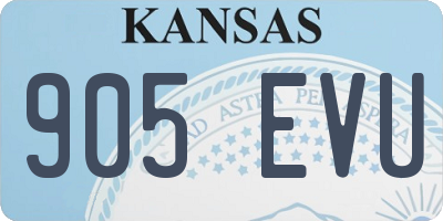 KS license plate 905EVU