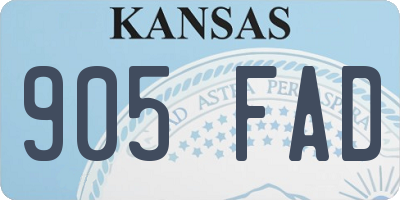 KS license plate 905FAD
