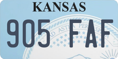 KS license plate 905FAF