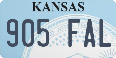 KS license plate 905FAL