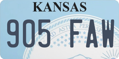 KS license plate 905FAW