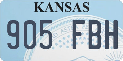 KS license plate 905FBH
