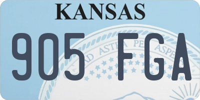 KS license plate 905FGA