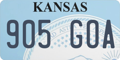KS license plate 905GOA