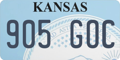 KS license plate 905GOC
