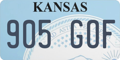 KS license plate 905GOF