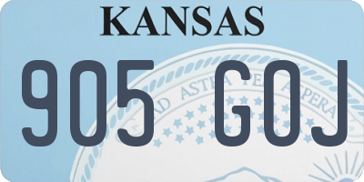 KS license plate 905GOJ