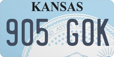 KS license plate 905GOK