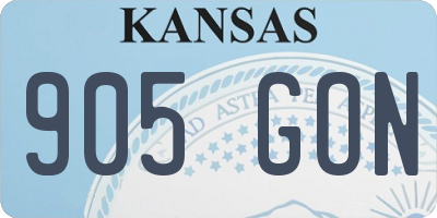 KS license plate 905GON