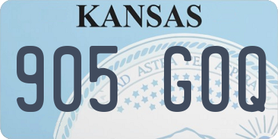 KS license plate 905GOQ
