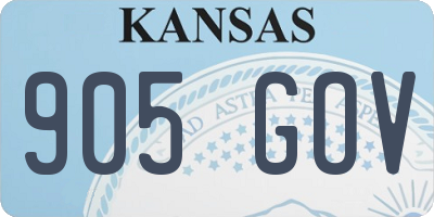 KS license plate 905GOV