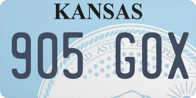 KS license plate 905GOX