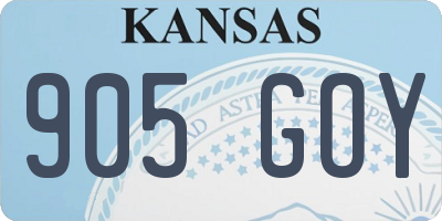 KS license plate 905GOY